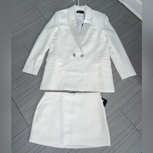 Fashion Nova White Suit and Mini Skirt